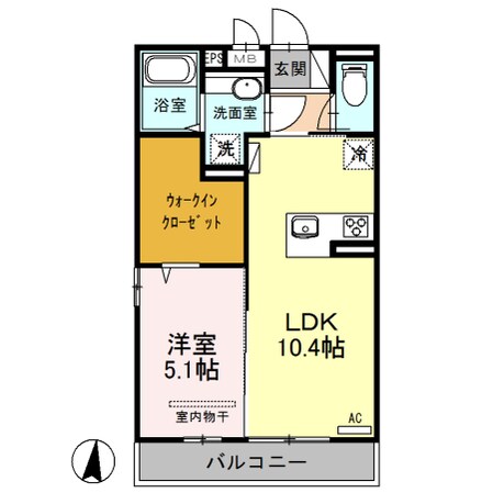 サニーハイム宮の町の物件間取画像